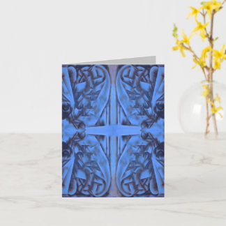 4 Figures in Blue Abstract Card