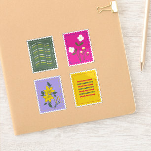 4 Flower Quote Stamp Stickers for Inspiration