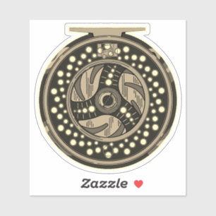 4" Fly Fishing Reel Art Fisherman Fisherwoman