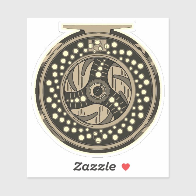 4" Fly Fishing Reel Art Fisherman Fisherwoman (Sheet)