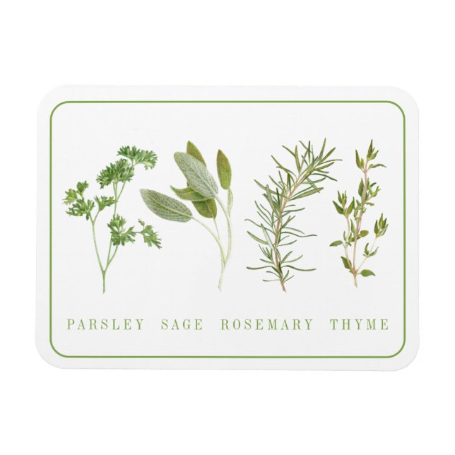 4 FRESH HERBS 3x4 Flexible Magnet (Horizontal)