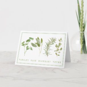 4 FRESH HERBS Greeting Card
