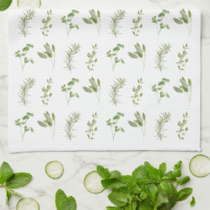 4 FRESH HERBS Kitchen Towel (all-over)