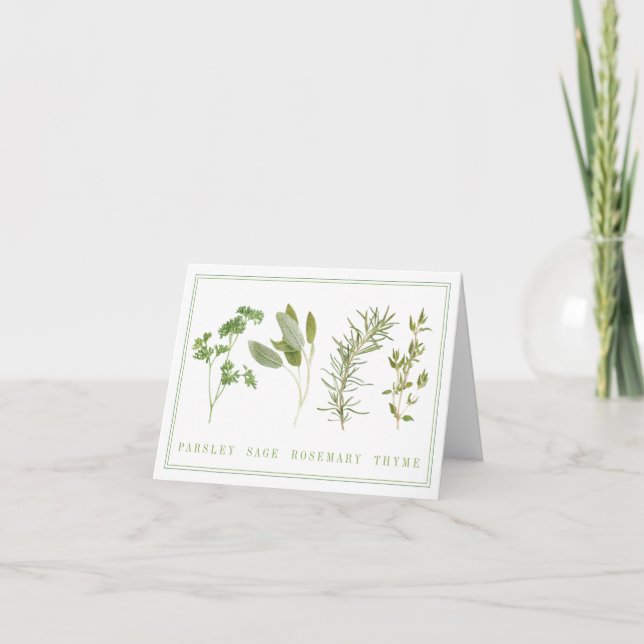 4 FRESH HERBS Note Card (Front)