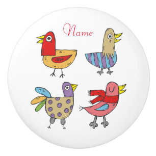 4 Funny Birds Thunder_Cove Ceramic Knob