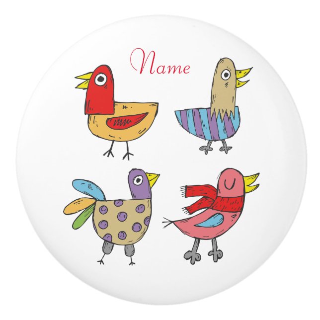 4 Funny Birds Thunder_Cove Ceramic Knob (Front)