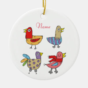 4 Funny Birds Thunder_Cove  Ceramic Tree Decoration