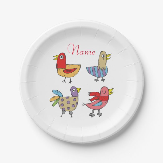 4 Funny Birds Thunder_Cove Paper Plate (Front)