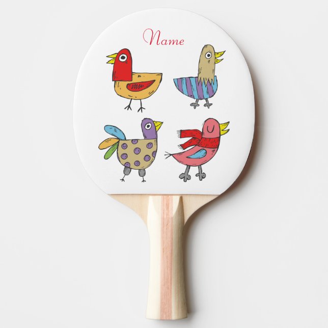 4 Funny Birds Thunder_Cove  Ping Pong Paddle (Front)