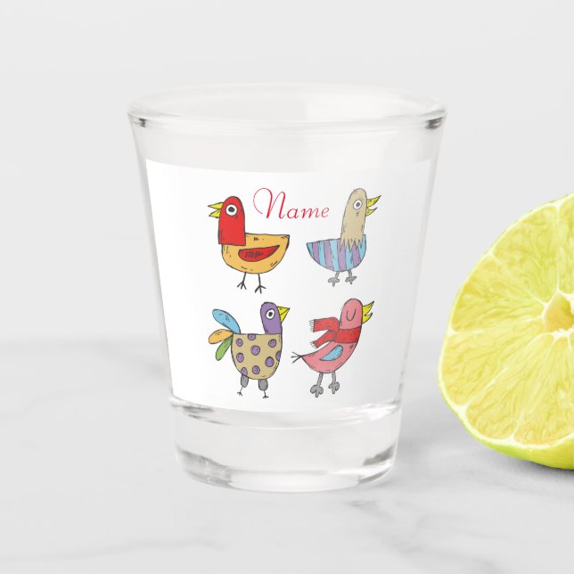 4 Funny Birds Thunder_Cove Shot Glass (Front)