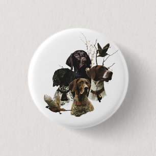 4 German Shorthaired Pointer Colours  3 Cm Round Badge