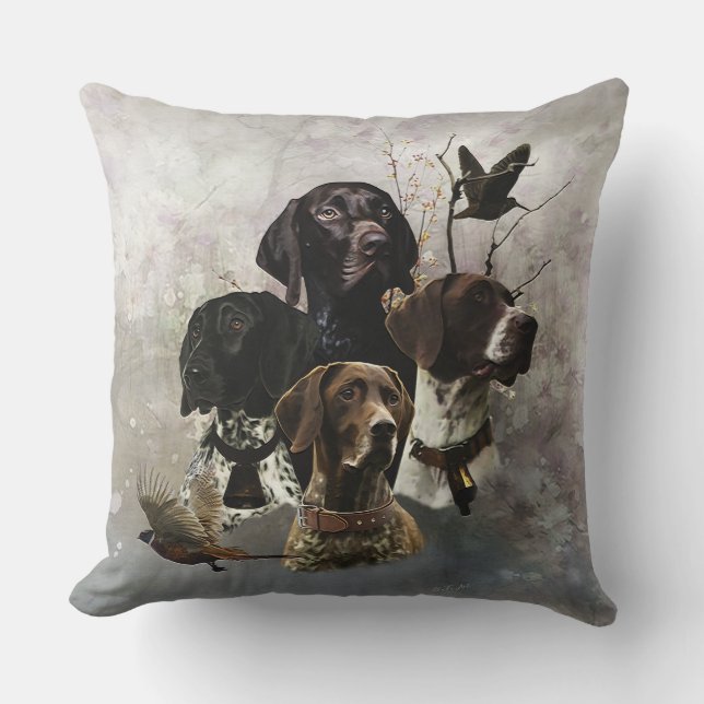 4 German Shorthaired Pointer Colours  Cushion (Front)
