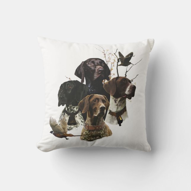 4 German Shorthaired Pointer Colours  Cushion (Front)