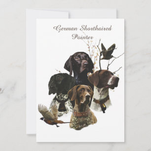 4 German Shorthaired Pointer Colours  Invitation