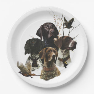 4 German Shorthaired Pointer Colours  Paper Plate