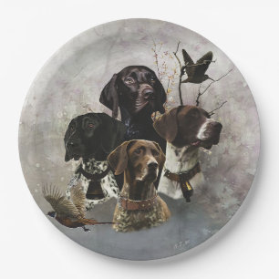 4 German Shorthaired Pointer Colours  Paper Plate