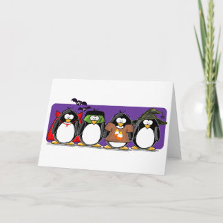 4 Halloween Penguins Card