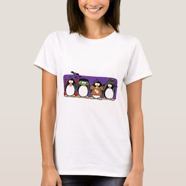 4 Halloween Penguins T-Shirt (Front)