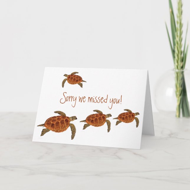 4 Hawksbill Turtles Card (Front)