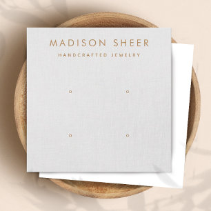 4 Hole, 2 Pair Light Grey,  Earring Display Card