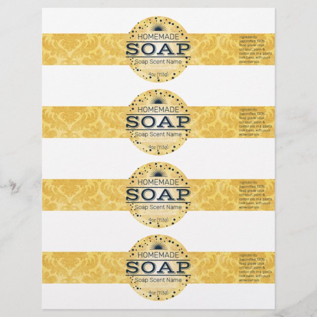 4- Homemade Vintage Style Soap Wraps (Front)