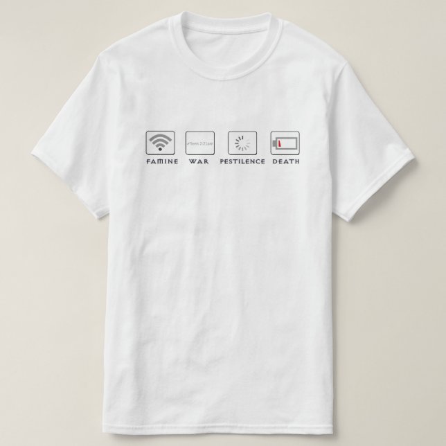 4 Horsemen of the Tech Apocalypse Funny Novelty T-Shirt (Design Front)
