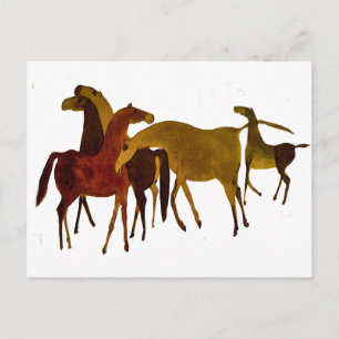 4-HORSES POSTCARD
