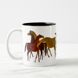 4-HORSES Two-Tone COFFEE MUG
