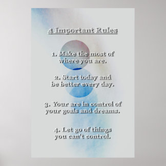 4 Important Rules for Success and Happy Life Poster