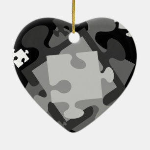 4 Jigsaw Pieces Ceramic Tree Decoration