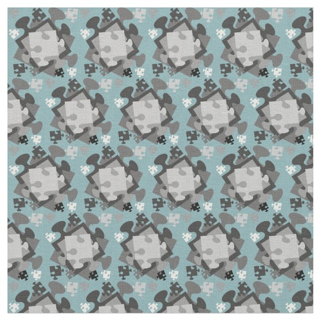4 Jigsaw Pieces Fabric (Close Up)