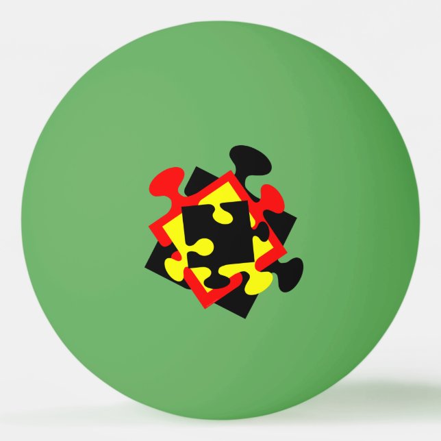 4 Jigsaw Pieces Ping Pong Ball (Front)