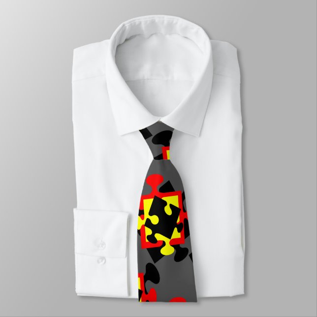 4 Jigsaw Pieces Tie (Tied)