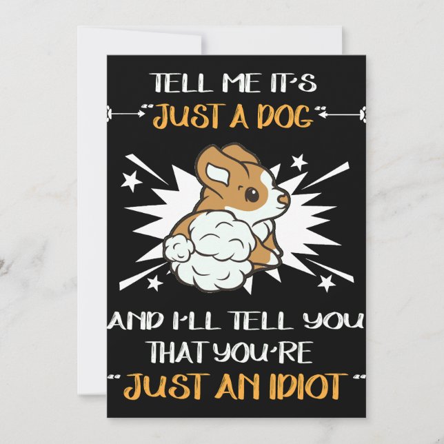4 Just An Idiot corgi Invitation (Front)