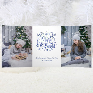 4 Large Photo Merry and Bright Christmas Tri-Fold