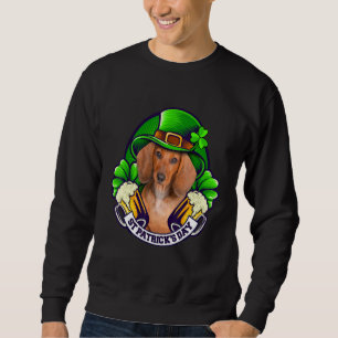 4 Leaf C Dachshund Holding Beer St Patrick Shirt