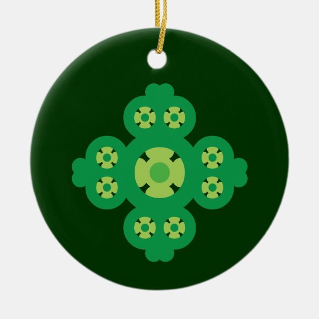 4 Leaf Clover Ceramic Tree Decoration (Front)