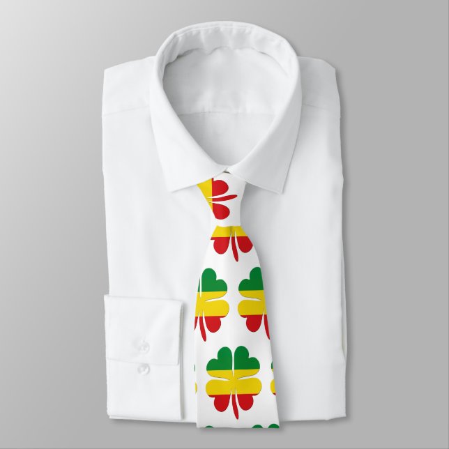 4 Leaf Clover in Red Yellow Green Rasta Tie (Tied)
