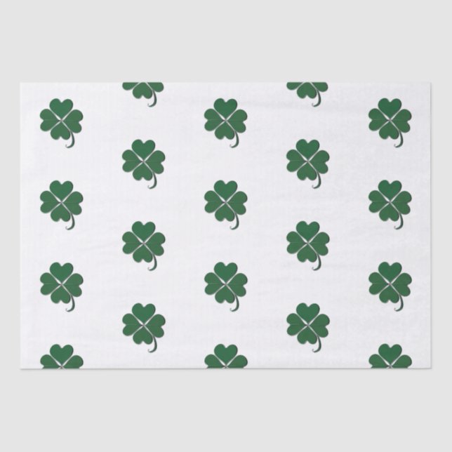 4 Leaf Clover Irish Shamrock Tissue Paper (Front)