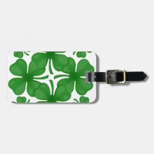 4 leaf clover luggage tag
