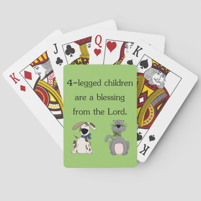 4-legged children are a blessing... playing cards (Back)