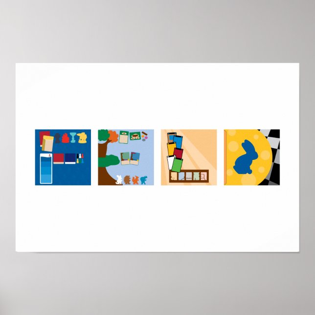 4-Letter Name Board Game Alphabet Poster (Front)