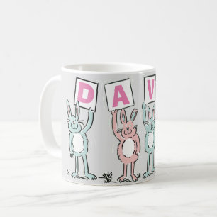 4 Letter Name Fun Rabbit Design Coffee Mug