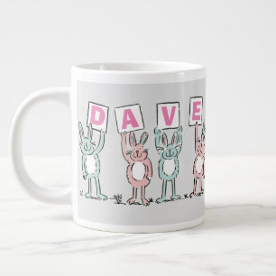 4 Letter Name Fun Rabbit Design Large Coffee Mug