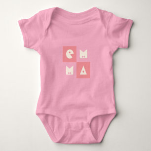 4 letter name hot pink clothing baby bodysuit