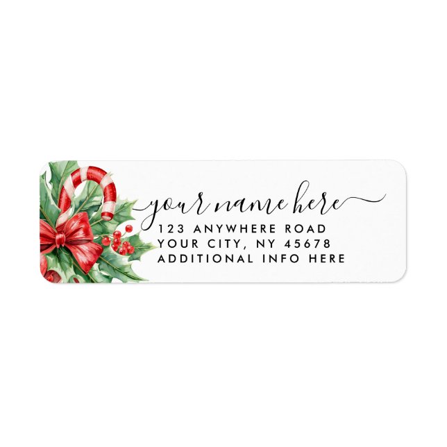 4 LINES Modern Christmas Stylish Return Address (Front)