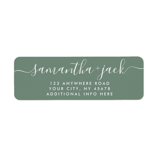 4 LINES Modern Wedding Stylish Return Address (Front)