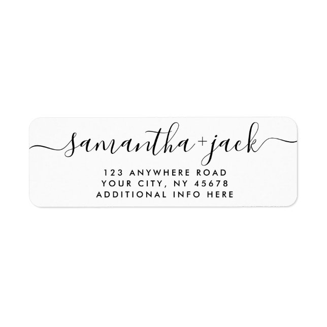 4 LINES Modern Wedding Stylish Return Address (Front)