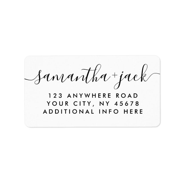 4 LINES Modern Wedding Stylish Return Address Label (Front)