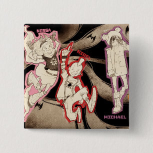 4 Little Monsters - Group 15 Cm Square Badge